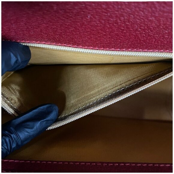 GUCCI Red Leather Bamboo Shoulder Bag - Picture 9 of 9